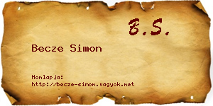 Becze Simon névjegykártya